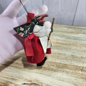 Vintage Kitchen Witch Babushka Ornament Hanger 4.5" Decor - Imperfect - Picture 1 of 10
