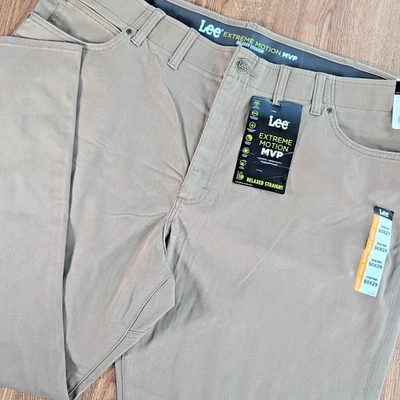 Pantalones de vestir Lee Extreme Motion para hombre 50x29 caqui calce recto pierna cónica - Nuevos Foto 1 de 4