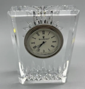 Small Waterford Crystal Lismore Desk Clock 4” Tall “Scratches” - Picture 1 of 12