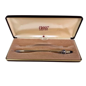 Vintage CROSS 1/20 10K Gold Filled Ballpoint Pen Made In USA Invacare Blue Ink - Picture 1 of 9