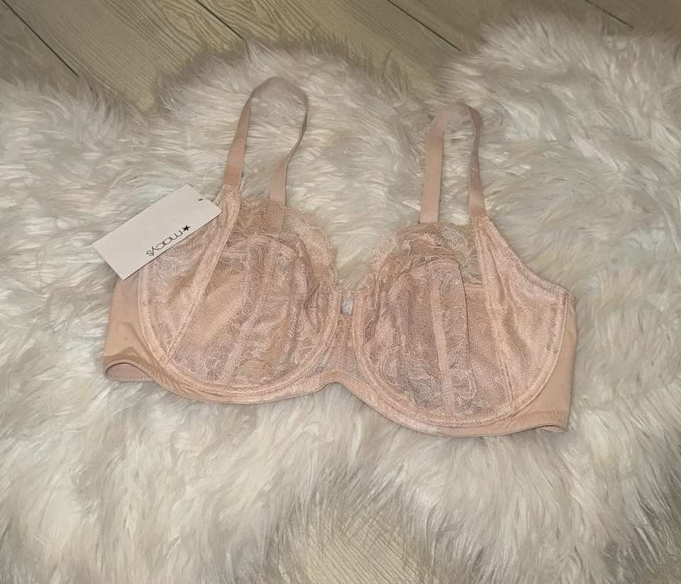 Natori 746211 Statement Floral Lace Sheer Full Figure Bra UW Womens 36D Pink New - Image 1 of 4