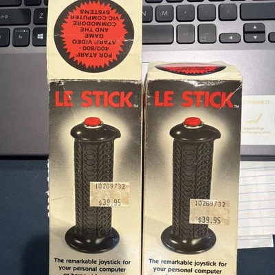 2 qty 1981 Datasoft Le-Stick Atari Commodore 64 Joystick controller  - Image 1 of 4