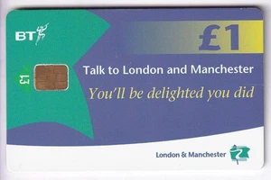 EUROPE TELECARTE / PHONECARD .. U.K 1£ BT PRIVEE LONDON MANCHESTER 99 CHIP/PUCE - Picture 1 of 2