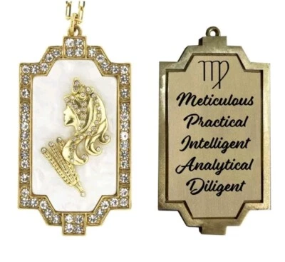 Collar HEIDI DAUS "Signo de los Tiempos" VIRGO Zodiaco Cristal MOP 18"-NUEVO CON ETIQUETAS Foto 1 de 4