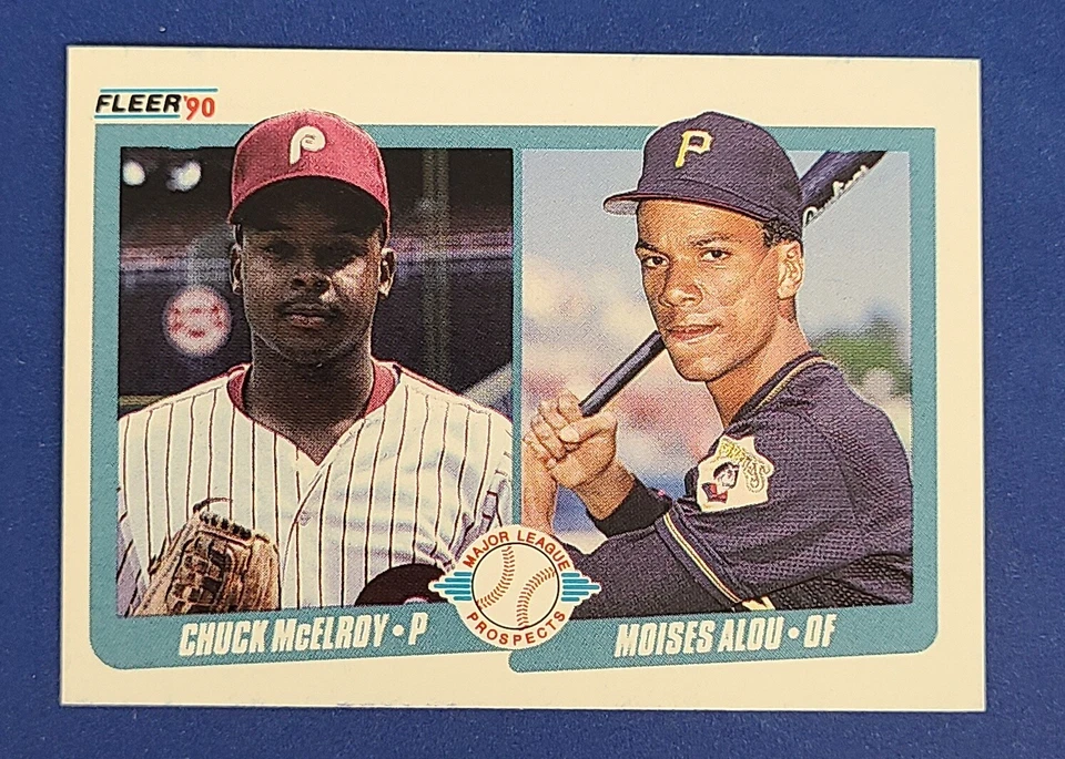 1990 Fleer #650 Chuck McElroy / Moises Alou Rookie Baseball Card x - Image 1 of 2