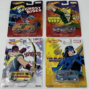 Hot Wheels Pop Culture Marvel Partial Set Of 4 Sealed Real Riders Black Widow ++ - Picture 1 of 6