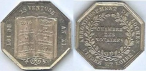 Jeton - LOCHES Indre et Loire Notare Silber Biene 10 Gramm d=27mm - Bild 1 von 1