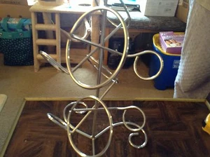 Chrome metal six bottle wine bottle holder - Picture 1 of 4