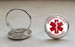 Coumadin Medical Alert 925 Sterling Silver Adjustable Ring - Picture 1 of 2