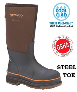 Dryshod Men's Size 7 Steel Toe Warm Weather Boot Safety Brown STT-UH-BR - Picture 1 of 11
