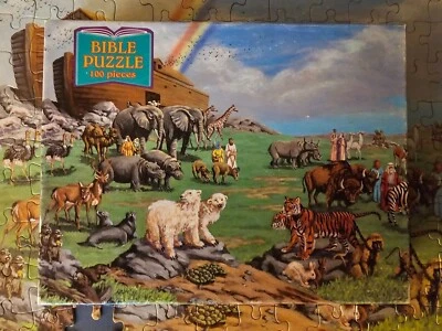 Vintage 1985 Noah’s Ark 2 Bible Puzzle 100 Pieces Rainbow Works 11.5” X 15”- USA - Image 1 of 3