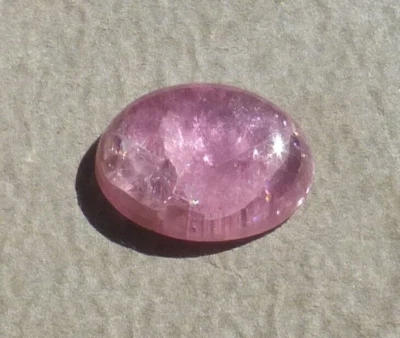 Hand cut PINK tourmaline cabochon from Himalaya Mine Ca. (TCW 13.35) - Image 1 of 4