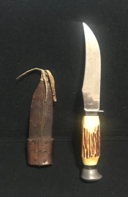 CUCHILLO DE CAZA VINTAGE TRAMONTINA Brasil "INOX-INOX-INOX" 5" Hoja Fija + FUNDA Foto 1 de 3