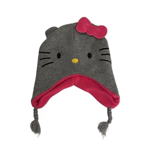 Hello Kitty Winter Hat Girl's S/M Gray Pink Cat Sanrio 2014 - Picture 1 of 7
