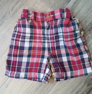 Chaps Boys Pink/Blue/Red Plaid Shorts - Size 18 Months EUC - Picture 1 of 5