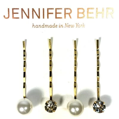 JENNIFER BEHR Gigi Pearl Crystal Rhinestone Bobby Pin Set (MSRP $128) - Image 1 of 3