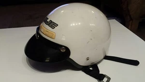 Vintage Early White Motorcycle Helmet with HJC Visor face mask - Picture 1 of 9