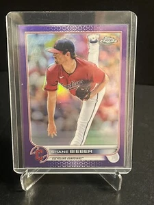 Shane Bieber 2022 Topps Chrome Purple Refractor #’d/250 Cleveland Guardians #208 - Bild 1 von 4