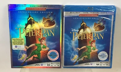 Disney Peter Pan Anniversary Edition Blu-Ray DVD Signature Collection w/Slip NEW - Image 1 of 4