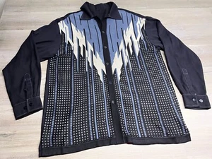 Vintage SilverSilk Knit Button Up Shirt Collared Sweater 90s Y2K Retro Camp 2XL - Bild 1 von 9
