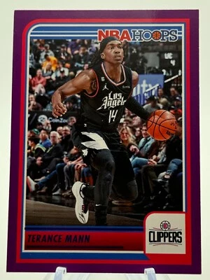 2023-24 Hoops Purple #130 Terance Mann Los Angeles Clippers Parallel - Image 1 of 2