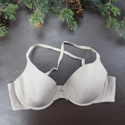 Sutiã Lily of France 38C cinza acolchoado com aro ajustável fecho traseiro - Imagem 1 de 4