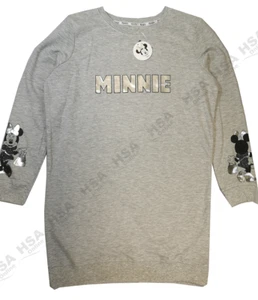 GIRL LADIES MINNIE MOUSE CHARACTER GREY SWEATSHRT JUMPER LOUNGEWEAR NIGHTWEAR - Picture 1 of 3