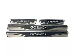 Para Opel Vauxhall Crossland X cromo y carbono umbral de la puerta protector ... - Imagen 1 de 3