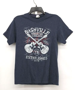 Nashville Tennessee Shirt Youth Size Small Blue Gray Short Sleeve Pullover Top - Picture 1 of 7
