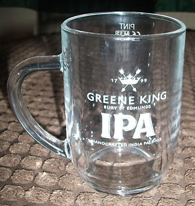 BRAND NEW GREENE KING IPA PINT GLASS TANKARD
