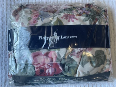 NIP Vintage Ralph Lauren Twin Floral Dust Ruffle Bed Skirt USA Made - Image 1 of 4