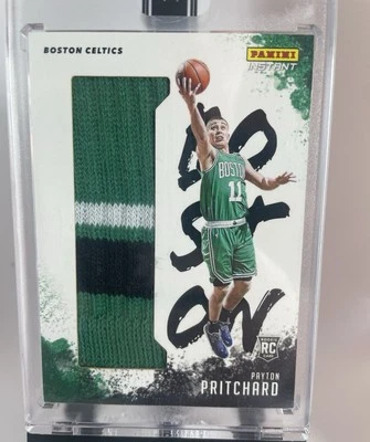 /10 Payton Pritchard 2020-21 Panini Instant My City Memorabilia sock relic - Image 1 of 4