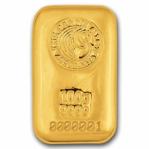 100 gram Gold Bar - Perth Mint (Cast, Serialized) - Picture 1 of 4