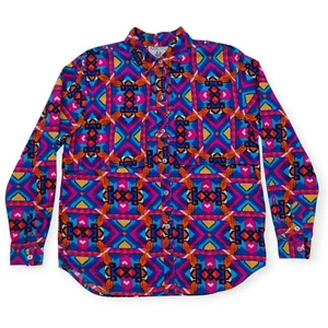 Vintage 80er Arroyo Western Hemd Damen L Knopfleiste Southwestern Rodeo Baumwolle  - Bild 1 von 12