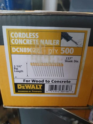 DeWalt DCN890225 CCN Concrete Pins, Steel, 2-1/4" X .137" Box Of 500
