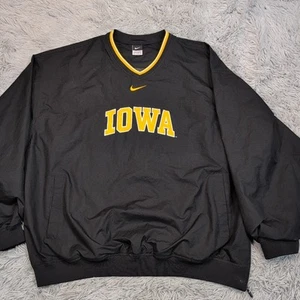 Iowa Hawkeyes Jacket Mens XXL Black Pockets Athletic University Windbreaker Nike - Picture 1 of 11