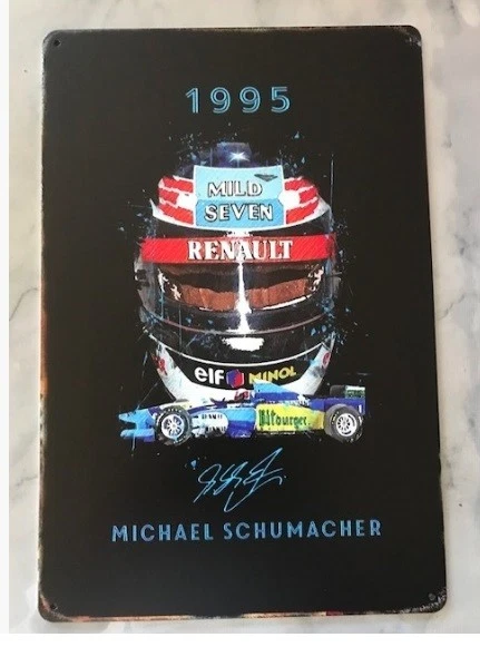 1995 Michael Schumacher Mild Seven Renault ELF F1 Tin Sign 20x30cm New - Image 1 of 1