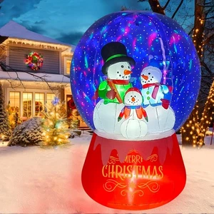 6FT Christmas Inflatable Snow Globe Yard Decorations, Snowmen Family Christma... - Foto 1 di 7