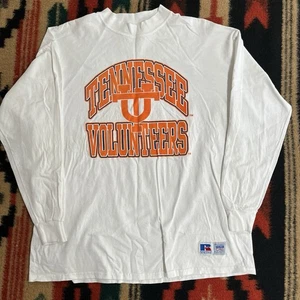 Vintage Tennessee Volunteers Long Sleeve Crewneck Shirt Tee Size L 90s Russell - Picture 1 of 12