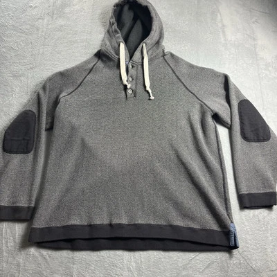 Moletom com capuz Carbon2Cobalt masculino tamanho XXL cinza algodão Henley pulôver - Imagem 1 de 4