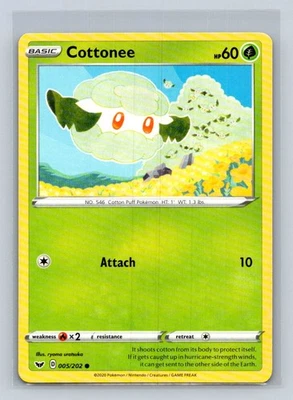 Cottonee #005/202 SWSH01: Sword & Shield Base Set Common - Pokemon Cards E8 - Image 1 of 2