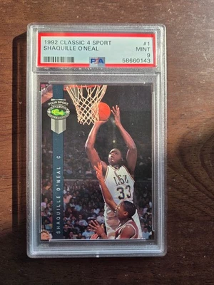 Shaquille O'Neal RC #1 1992 Classic 4 Sport PSA 9 Foto 1 de 2