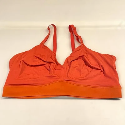 Harper Wilde Wireless Bliss Triangle Bralette Bra 4Xl Orange Poppy V-Neck Comfor Foto 1 de 4