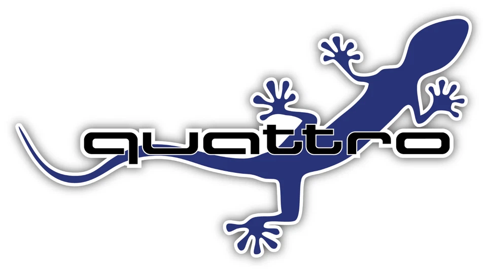 Виниловая наклейка на окно бампера автомобиля внедорожника Audi Quattro Gecko 4x4 полный привод - Изображение 1 из 1