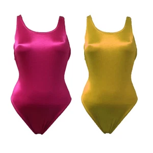 Finals Swimwear Women's Retro Deep Super V Back One Piece Swimsuit - Picture 1 of 3