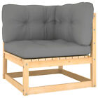 Gecheer Patio Corner Sofa With Gray Cushions Solid Wood Pine W7d4