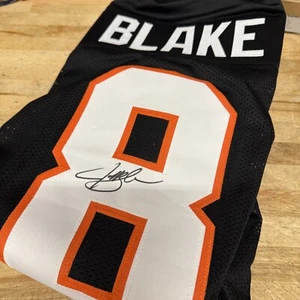 Beckett Authenticated Jeff Blake #8 Signed Cincinnati Black Football Jersey XL - Picture 1 of 6
