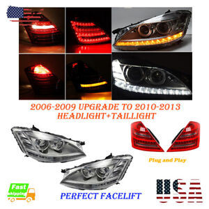 For 06-09 Mercedes W221 S550 S63 AMG Facelift to 10-13 Headlight Taillight L+R