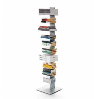 Libreria SAPIENS di Bruno Rainaldi H 152 cm Sintesi Group colore grigio argento - Immagine 1 di 4