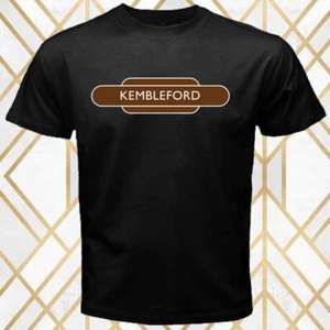 T-Shirt Kembleford Stazione Ferroviaria Uomo Nera Taglia S - 3XL - Foto 1 di 1